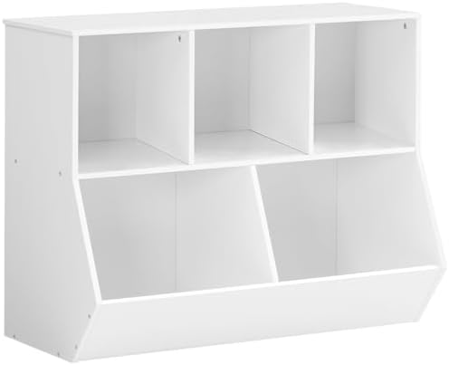 HOOBRO Kids Bookshelf - 39.4" L Toy Storage Cabinet, Bookcase Footboard, Cubby Shelf, Fit for Children's Room, Playroom, Hallway, Kindergarten, White WT132CW01 by HOOBRO