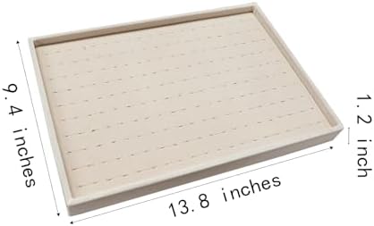 Stratelife 100 Slots Velvet Ring Organizer Tray, 13.8" x 9.4" x 1.2" - Image 6