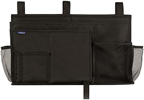 Surblue Caddy Hanging Organizer Bedside Storage Bag for Bunk and Hospital Beds, Black, L - Image 3