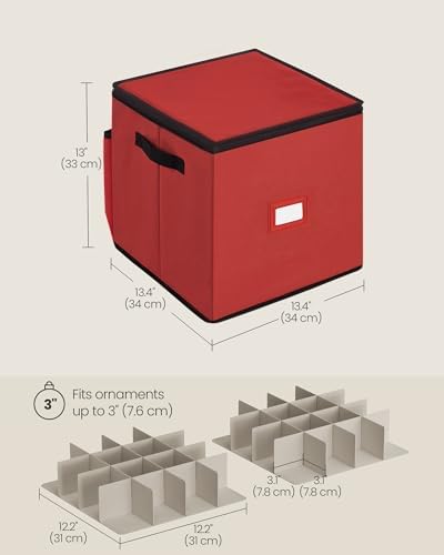 SONGMICS Christmas Ornament Storage Box, with 3 Inches 64 Slots - Image 5