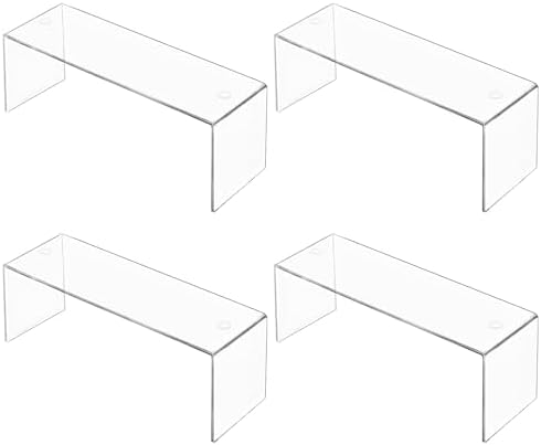 Aminigram Cabinet Shelf Organizer, 4 Pack Clear Riser(12.4 x 4 x 4.6 inch) by Aminigram