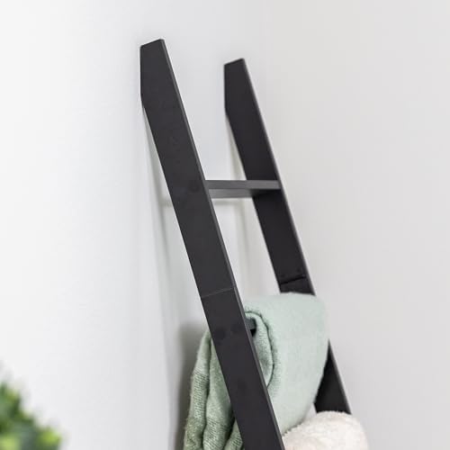 Blanket Ladder for the Living Room and Bedroom, Quilt Rack, 4-Tier, Black - Image 5
