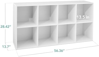 Best Choice Products 8-Cube Storage Organizer, 13.5in Shelf Opening, Bookcase, Display Shelf, Customizable w/ 2 Removable Back Panels – White - Image 2