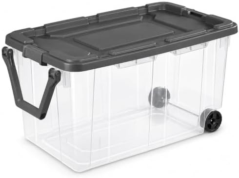 160 Quart Wheeled Storage Bin with Latch Lid, Gray by Unknown