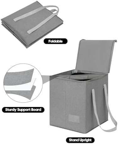Qozary Clothes Hanger Organizer Bag-Rigid Hanger Storage Containers with Lid for Dustproof, Large Sturdy Hanger Caddy Organizer Box with Handle - Image 3