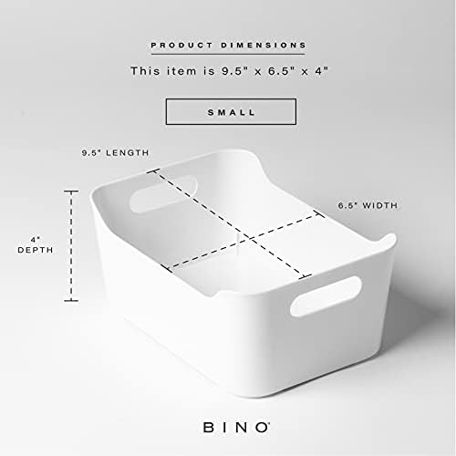 BINO | Plastic Storage Bins, Large - 2 Pack, White | THE SOHO COLLECTION | Pantry Organizers and Storage Containers Fridge Organizer Bins Kitchen Cabinet Organizer Medicine Cabinet Bin - Image 3