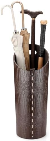 Faux Leather Umbrella Holder Indoor Umbrella Stand Rack for Entryway Tall Bucket That won't Fall Down Storage 10 Different Sizes of Canes Walking Sticks Toy Swords etc by ELPMD