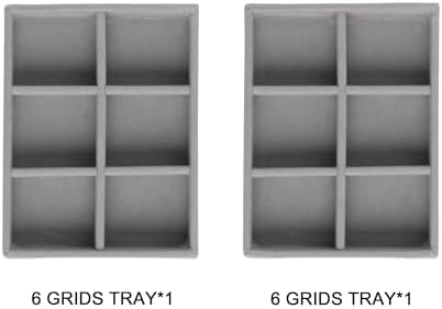 Frebeauty Small Jewelry Trays for Drawer,2 Pack 6 Grid Earring Organizer - Image 2