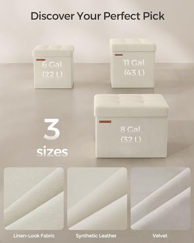 SONGMICS Small Folding Storage Ottoman, 11.8 x 11.8 x 11.8 in - Image 6