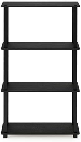 Furinno TURN-S-TUBE Toolless 4-Tier Storage Shelves, Book Shelf, Americano - Image 6