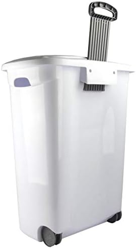 Sterilite Ultra Wheeled Laundry Hamper with Lid, Handle and Wheels for Easy Rolling of Clothes to and from the Laundry Room, Plastic, White, 1-Pack, Portable - Image 4