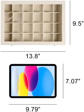 Frebeauty 24 Grid Earring Organizer,Velvet Jewelry Tray with Clear Lid - Image 4