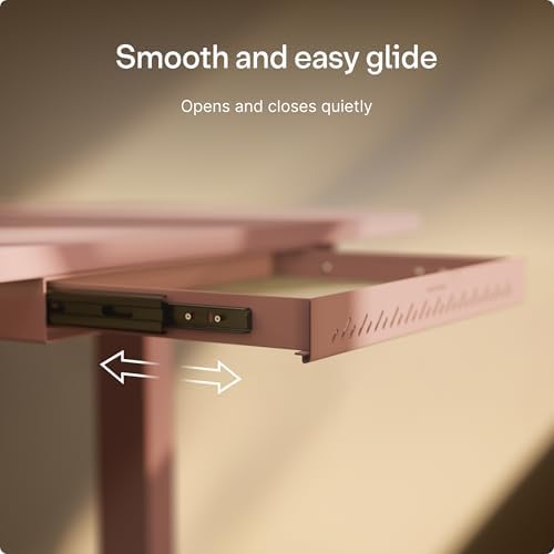 Desktronic Under Desk Drawer — Hidden Under-Desk Storage Organizer, Easy Install, Large Capacity Metal Sliding Drawer for Home Office, Standing Desk & Workstation (Pink) - Image 5