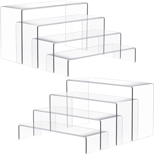 Anglelife 8 Pcs 2 Set Acrylic Display Risers, Acrylic Stands for Display by Anglelife
