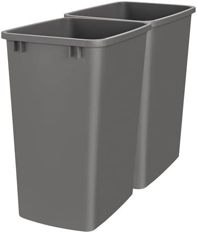 Rev-A-Shelf Double Pullout Garbage Trash Cans for Kitchen Cabinets, 35 Qt by Rev-A-Shelf