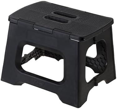Vigar Compact Folding Step Stool, 9 in, Black, Up to 330 lb by VIGAR