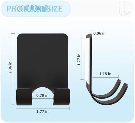 VIS'V Shower Wall Adhesive Razor Holder for His and Hers, Black, 2 Pcs - Image 4