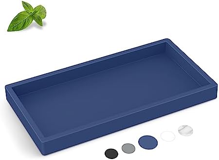 Silicone Bathroom Tray,Shatterproof Tray for Bathroom Counter（Sapphire Blue） by EG-SIPRO