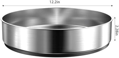 VAEHOLD Pantry Cabinet Lazy Susan Stainless Steel Black Spice Rack Turntable - Decorative Trays Storage Containers Organizer for Kitchen Cabinet, Snacks, Bathroom (12 inches) - Image 2