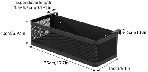 Bedside Caddy Shelf for Bunk Bed, Black, L13.78in*W5.12in*H3.94in - Image 2