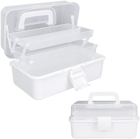10Inch Tackle Box Organizer and Storage,Three-Layer Sewing Box With 2 Trays by LUOKER