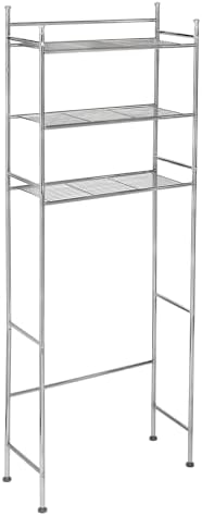 Honey-Can-Do Over-the-Toilet Bathroom Storage Shelf, Steel, Chrome, 3-Tier - Image 4