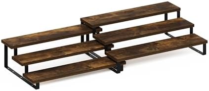 Furinno RAVEL Kitchen Countertop Organizer Set of 2, 3-Tier Counter Shelves, Kitchen Storage, Expandable, Spice Rack, for Pantry, Coffee Bar, Amber Pine by Furinno-FitsYourSpaceFitsYourBudget