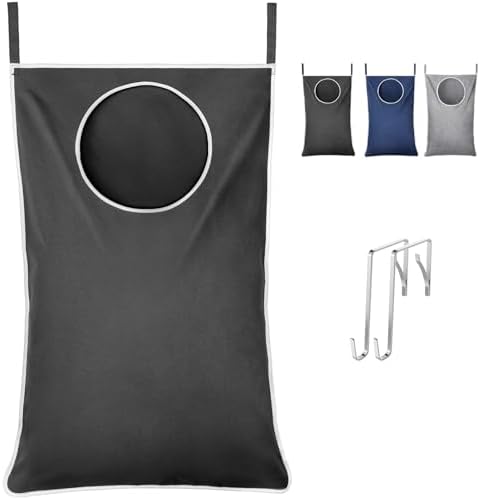 Lifewit 1 Pack Over Door Laundry Hamper, Collapsible Hanging, Dark Gray by Lifewit