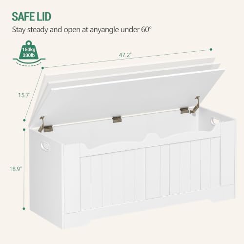 Hzuaneri 47 inches Farmhouse Storage Chest | 59 Gal | Pure White - Image 3