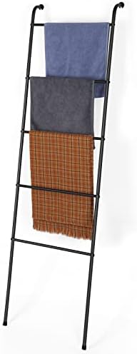 Blanket Ladder Black Towel Ladder for Bathroom Metal Blanket Rack for Living Room by OYEAL
