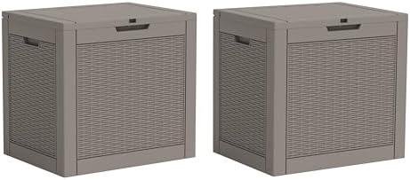 Outdoor Storage Box Waterproof, 32 Gallon Deck Box for Patio-2 Boxes by WTFGO