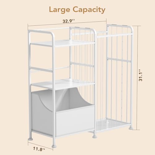 BBLIKE Toy Storage Organizer, Stuffed Animal Storage with Toy Bin, White - Image 2