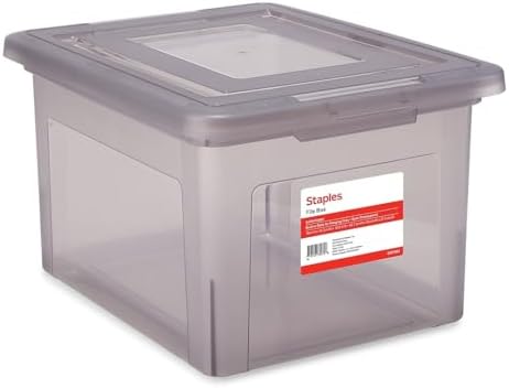 Staples Hanging File Folder Box, Storage Bin Organizer, Snap Lid by Staples