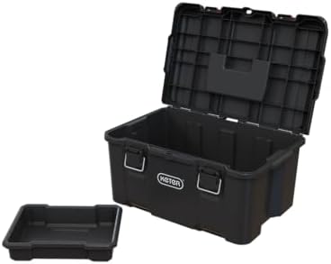 Keter Stack N' Roll Tool Box, Heavy-Duty Portable Tool Storage Case with Removable Utility Tray, Metal Latches, Safety Lock System and Padlock-Ready Design - Image 7