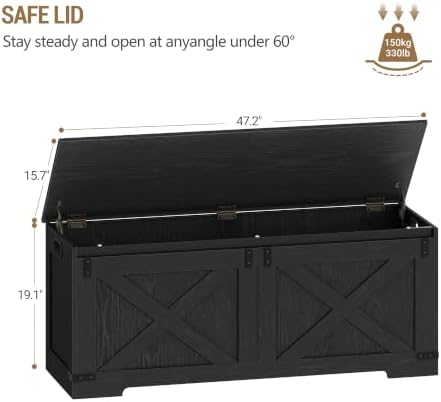Hzuaneri 47" Storage Bench, Lift Top,225L/59Gal Storage Chest - Image 3