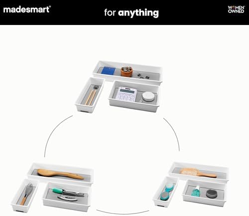 madesmart Classic 3 Bin Drawer Organizer Set, White - Image 5