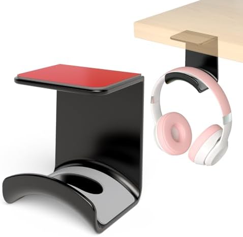 Game Headphone Stand for Desk Mini Headphone Hanger Holder with Strong Adhesive Game Headset Stand Headphone Holder-Under Desk… by Liboer