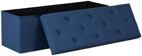 DUMOS 43 Inch Folding Storage Ottoman Bench, Large Ottoman with Storage by DumosLifestyle