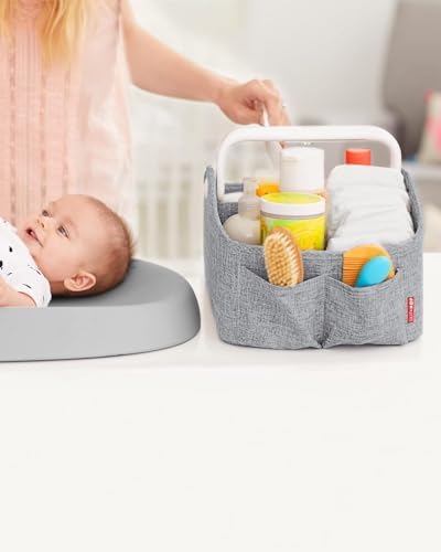 Skip Hop Diaper Caddy Organizer with Touch Sensor Night Light Nursery Style Heather Grey - Image 5