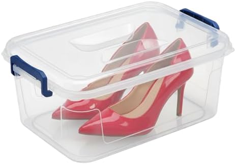 Tribello Plastic Storage Bins with Lids, Clear Stackable Storage Containers - 9.5 Qt - 2 Pack - Image 3