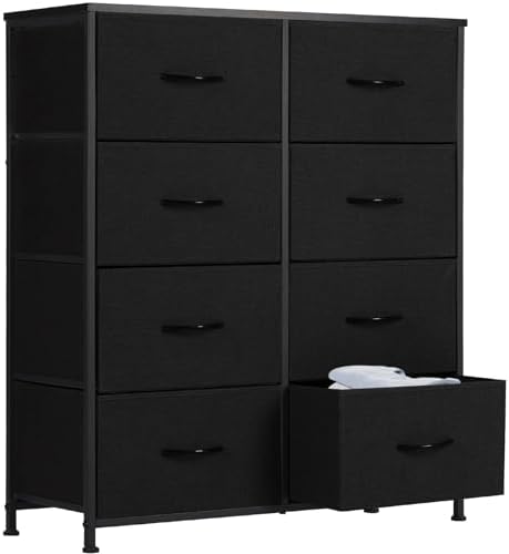 Sweetcrispy Black Dresser for Bedroom Tall, 8 Drawer Storage Organizer by Sweetcrispy