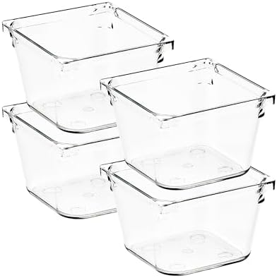 4 Pack Drawer Organizers, 3"X 3" Clear Acrylic Storage Bins by Ravinte+Decor
