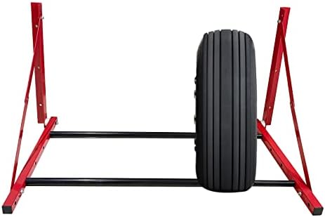 ROBLOCK Folding Tire Wheel Rack Wall Mount Multi-Tire Spare Carriers Garage (32"-48") x 22" x 22", Red - Image 5