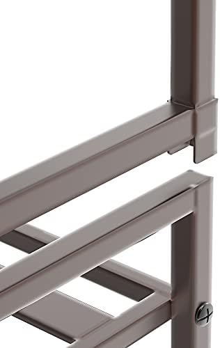 Simple Houseware 3-Tier Stackable Metal Panel Shoe Rack, Bronze - Image 6