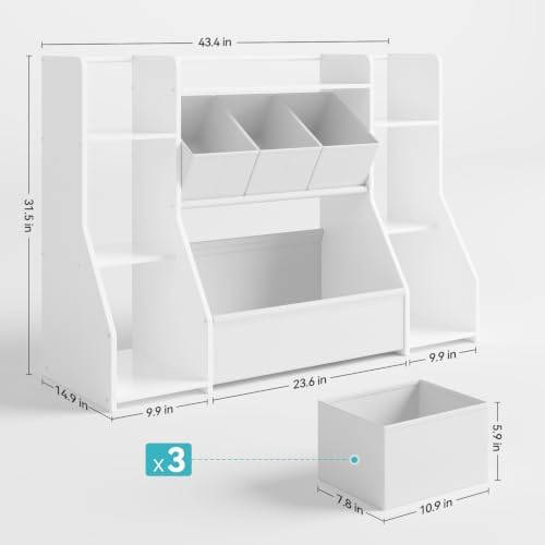 FOUCSSOMEI Kids Bookshelf and Toy Storage Organizer with Large Toy Box - Image 2