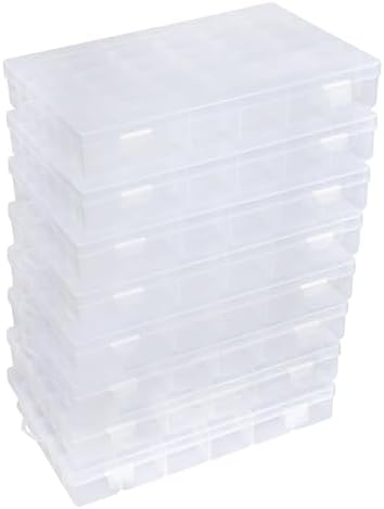 8 PCS 36 Grids Bead Organizer Box Plastic Box Clear Box Organizer 3600 Tackle Box Organizer Bead Containers Plastic Organizer Compartment Organizer Box Jewelry Earring Organizer (8 Pcs) by Eujqo