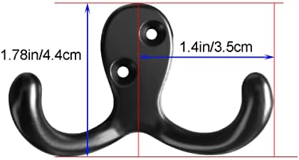 Coat Hooks Hardware,20 Pcs Wall Hooks Heavy Duty Hooks for Hanging Coats Double No Rust Hook Wall Mounted for Key, Towel, Bags, Cup, Hat (20pcs Black) - Image 3