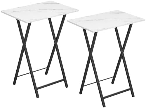 HOOBRO Folding TV Tray Tables, Set of 2 Stable Snack Table for Small Space by HOOBRO