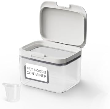 LivLab Mker 5 lb Airtight Dog Food Storage Container with Scoop, White by LivLabMker