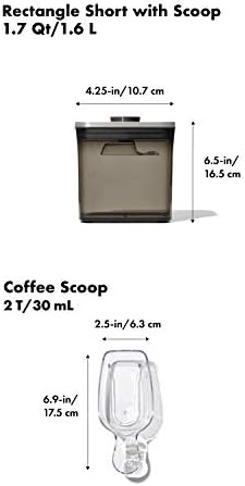 OXO Steel POP Coffee Container with Scoop, 1.7 Qt for Coffee, Tea and More - Image 2